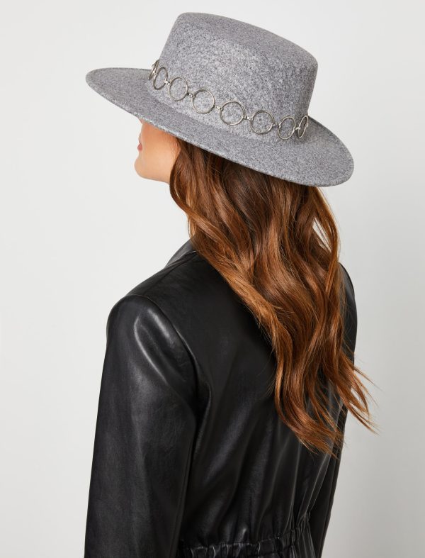 Bcbg Wide Brim Chain Boater Hat