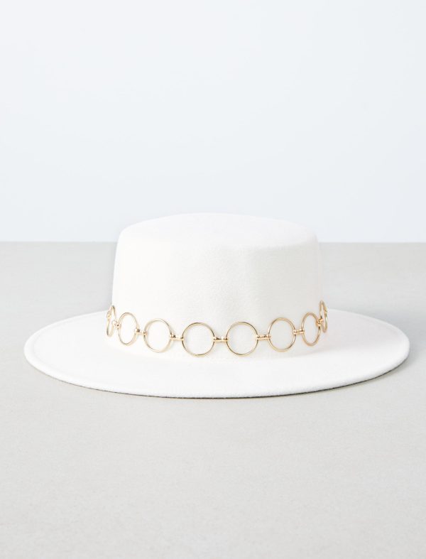 Bcbg Wide Brim Chain Boater Hat