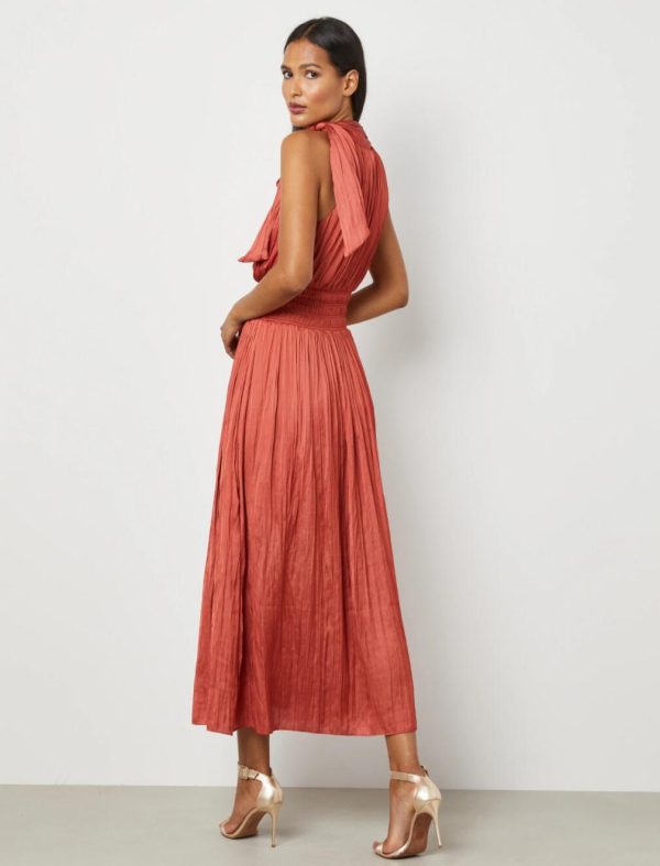 BCBG XENIA HALTER MAXI DRESS - TANDORI SPICE - Image 4