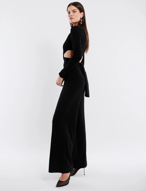 FEELTA BERNADETTE SWEATER JUMPSUIT - BLACK - Image 2