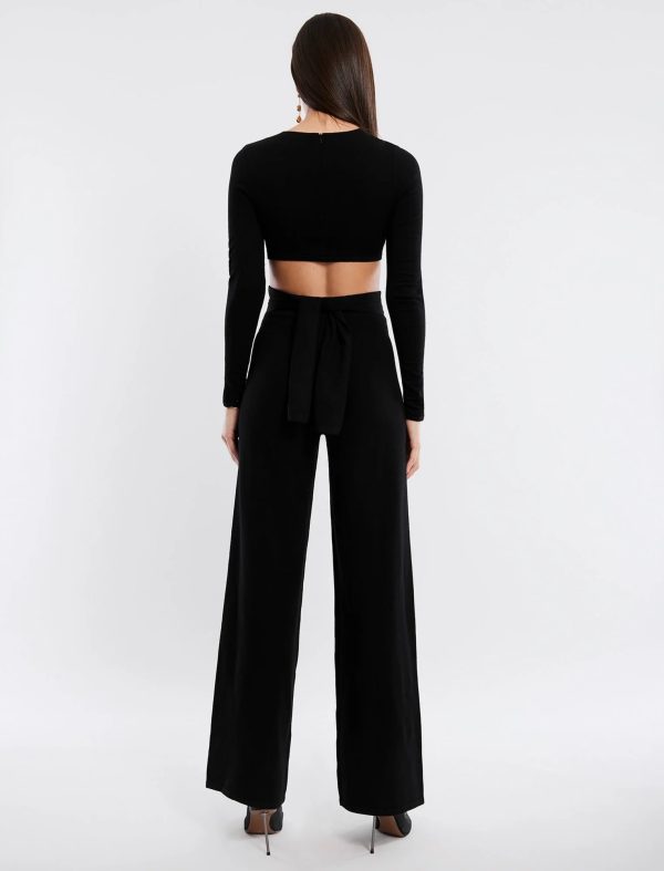 FEELTA BERNADETTE SWEATER JUMPSUIT - BLACK - Image 3