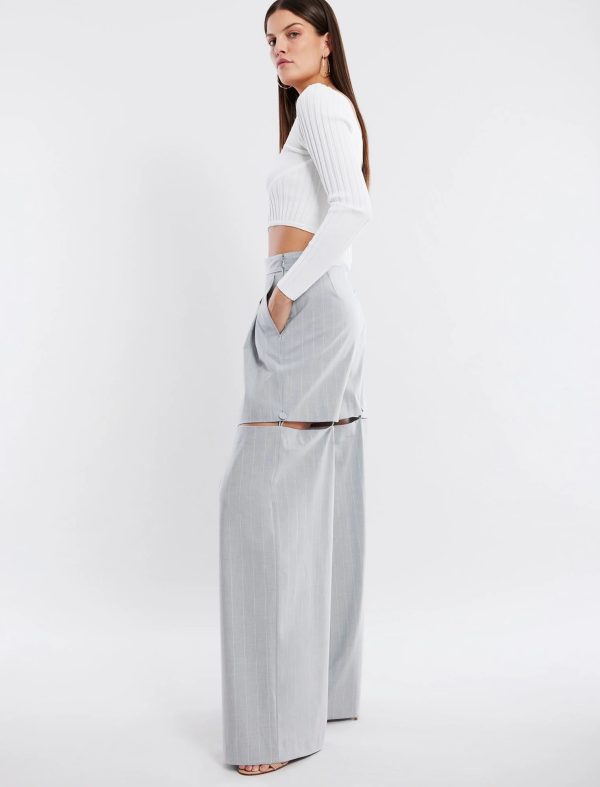 FEELTA LAVERNE OVERSIZED TROUSER - LT. HEATHER GREY - Image 2