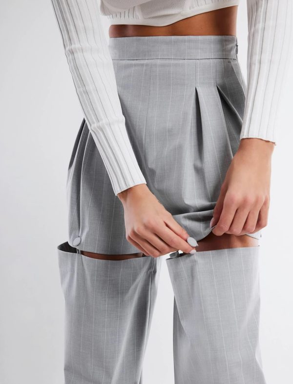 FEELTA LAVERNE OVERSIZED TROUSER - LT. HEATHER GREY - Image 4