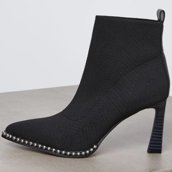 BCBG BEYA POINTED TOE STRETCH BOOTIE BCBGENERATION - BLACK FLYKNIT - Image 3