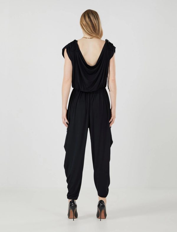 FEELTA SHORT SLEEVE JUMPSUIT - BLACK - Image 3