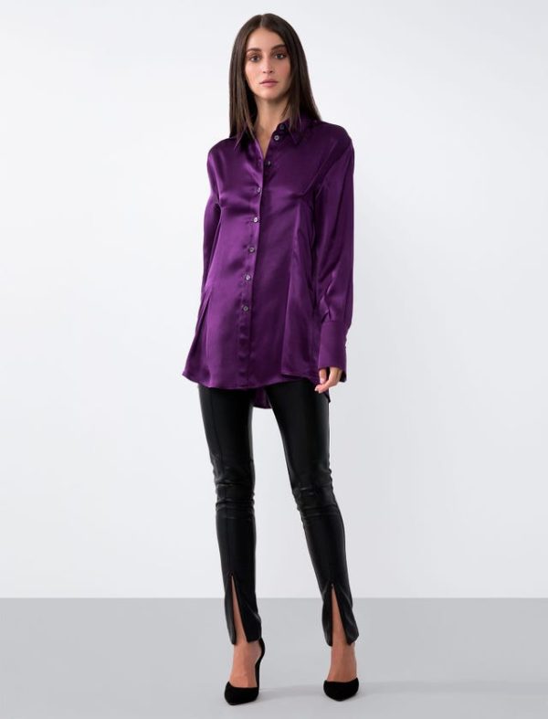 Bcbg SATIN OVERSIZE SHIRT