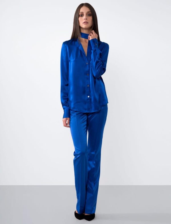 Bcbg SILK ASYMMETRICAL NECK SHIRT - Image 3