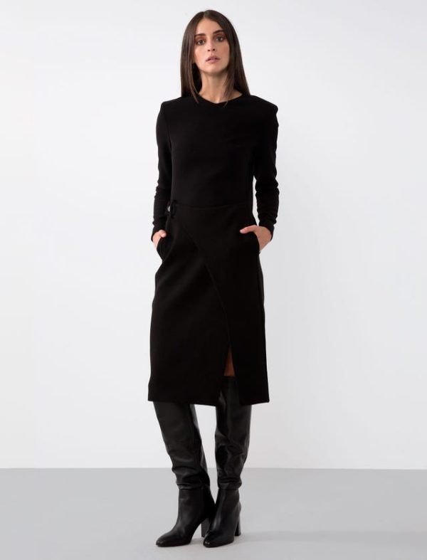 Bcbg JERSEY MILANO STITCH WRAP DRESS