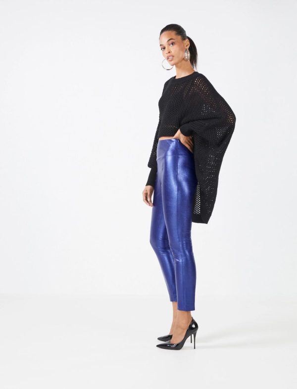 BCBG BIANCO FAUX LEATHER LEGGING - SPECTRUM BLUE - Image 2