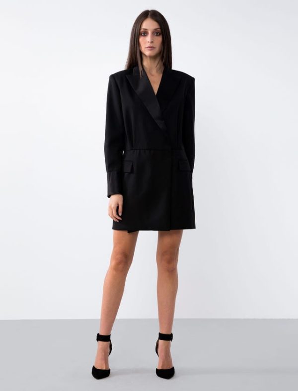 Bcbg STRETCH WOOL TUXEDO DRESS