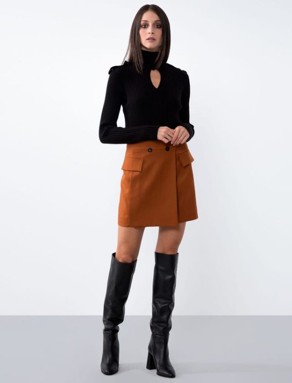 Bcbg STRETCH WOOL WRAP MINI SKIRT - Image 2