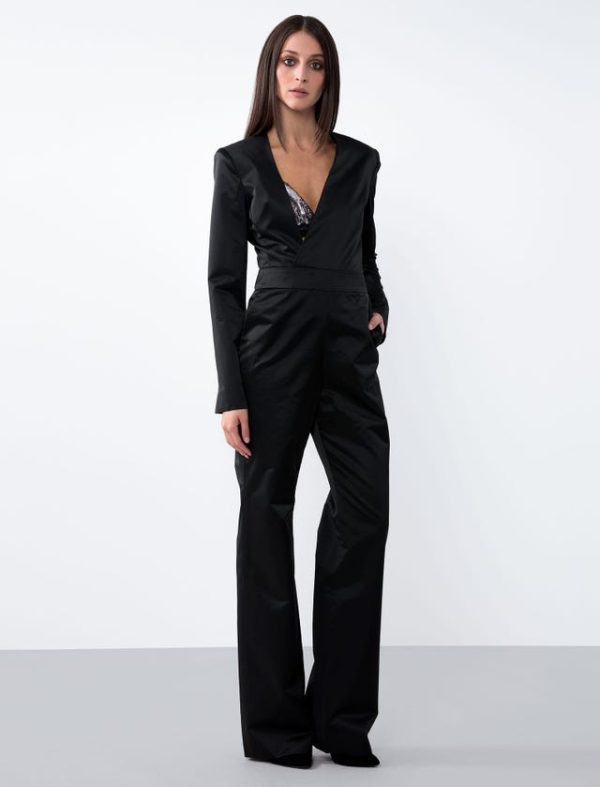 Bcbg WOOL/VISCOSE ASYMMETICAL NECKLINE JUMPSUIT - Image 2