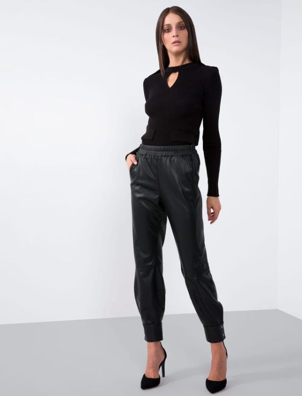 Bcbg FAUX LEATHER JOGGER PANT - Image 3