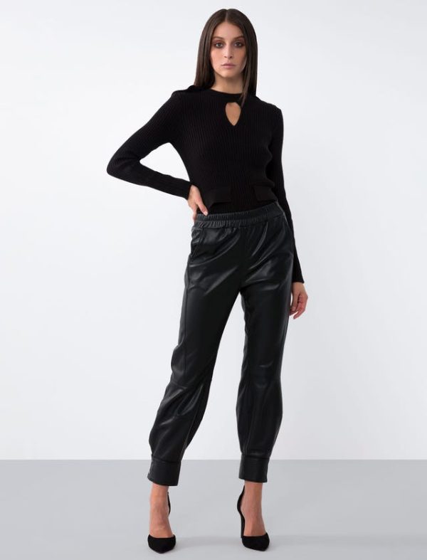 Bcbg FAUX LEATHER JOGGER PANT - Image 4