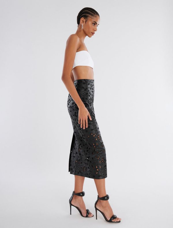 Bcbg ANABELLE FAUX LEATHER LACE SKIRT - Image 2