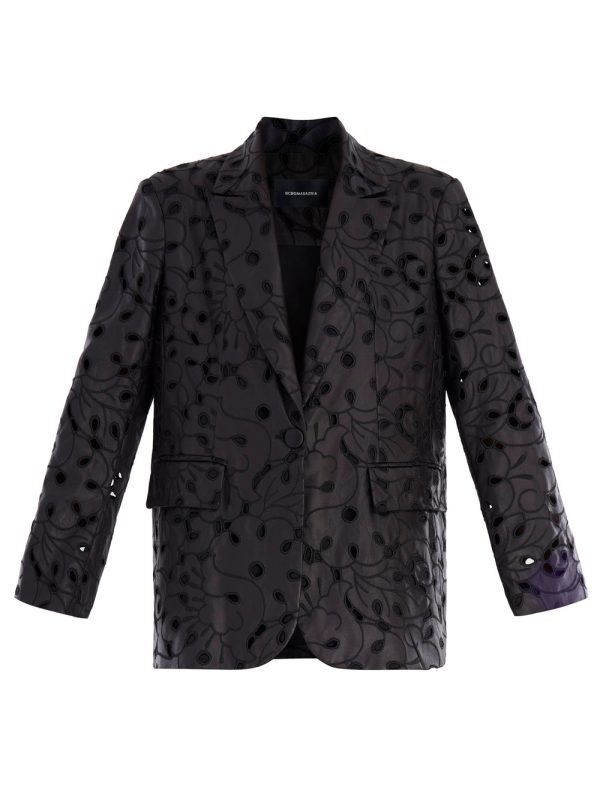 Bcbg BLAZER AIMEE FAUX LEATHER LACE BLAZER - Image 2