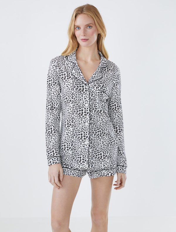 Bcbg Bonnie Printed Long Sleeve Top & Boxer Pajama Set - Image 2