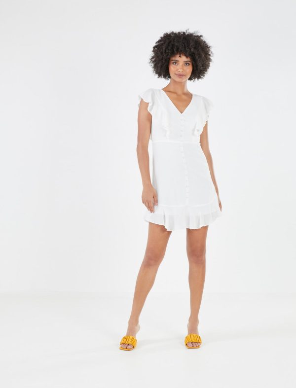 Bcbg CORALINE RUFFLE MINI DRESS