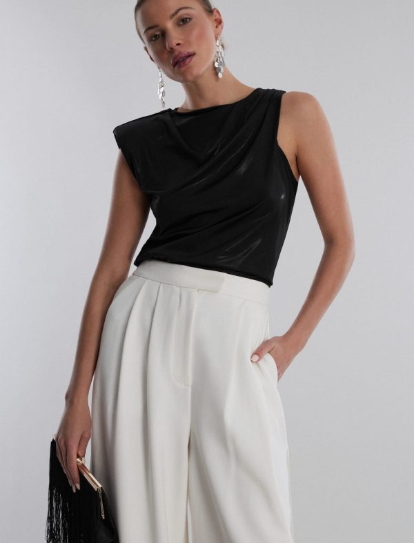 Bcbg ASYMMETRICAL CAP SLEEVE TOP - Image 5