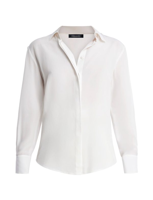 Bcbg SILK BUTTON-UP TOP - Image 3