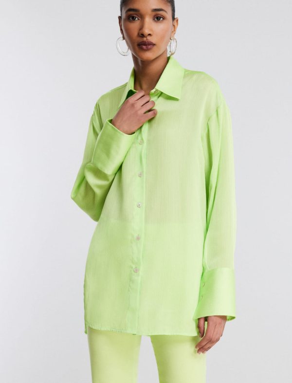 Bcbg SATIN BUTTON-UP TOP - Image 4