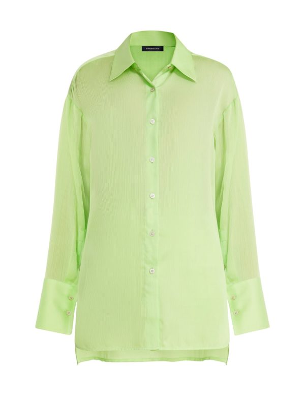 Bcbg SATIN BUTTON-UP TOP - Image 5