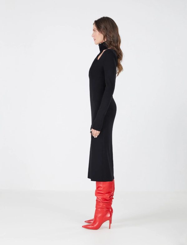 BCBG DRESS AGNESIA TURTLENECK DRESS - BLACK BEAUTY - Image 3