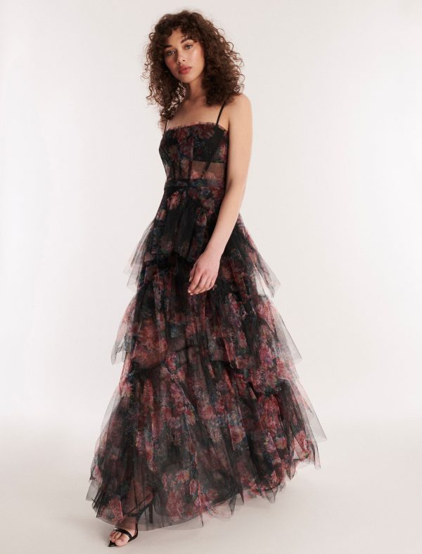 Bcbg Oly Tiered Ruffle Tulle Evening Gown - Image 2