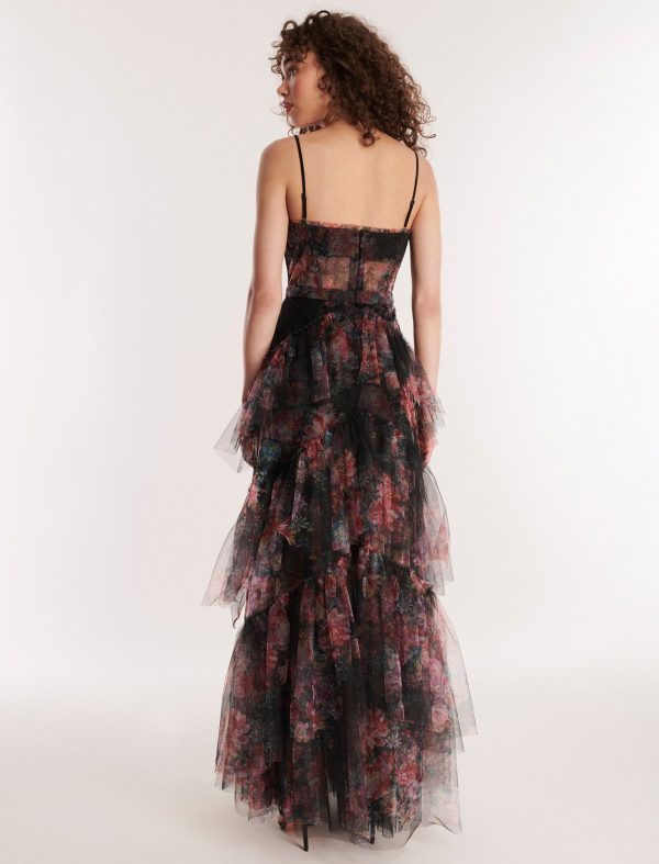 Bcbg Oly Tiered Ruffle Tulle Evening Gown - Image 4