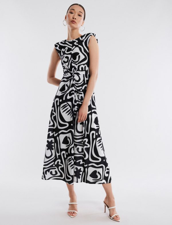 Bcbg Orion Bold Shoulder Midi Dress