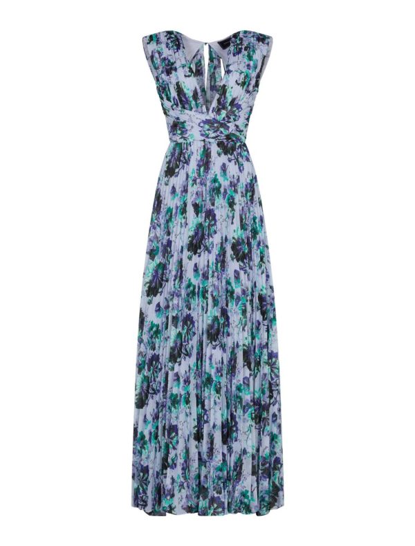 BCBG BRIGIDA PLEATED EVENING GOWN - STARK FLORAL PRINT - Image 5