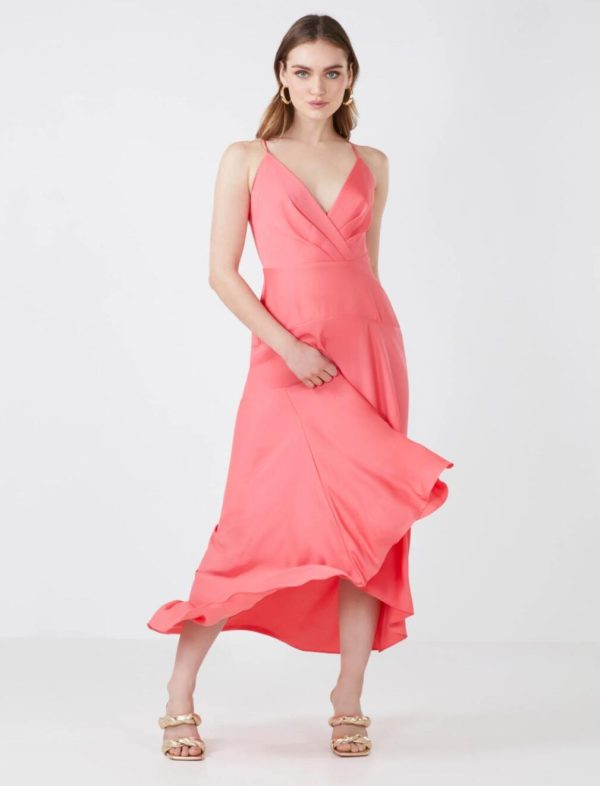 BCBG BRIGITTE HIGH-LOW EVENING DRESS - CALYPSO CORAL - Image 2