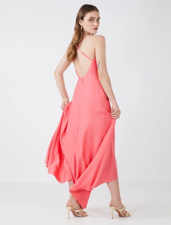 BCBG BRIGITTE HIGH-LOW EVENING DRESS - CALYPSO CORAL - Image 4