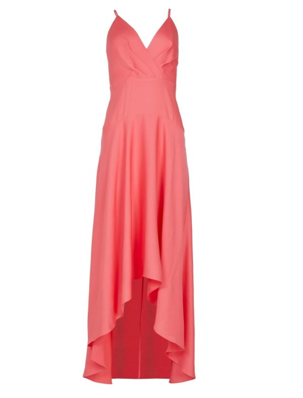 BCBG BRIGITTE HIGH-LOW EVENING DRESS - CALYPSO CORAL - Image 6