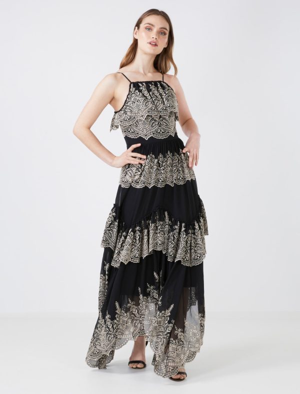 Bcbg Brooke Embroidered Ruffle Dress - Image 9