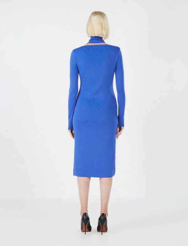 BCBG DRESS AGNESIA TURTLENECK DRESS - LAPIS BLUE - Image 4