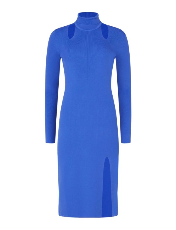 BCBG DRESS AGNESIA TURTLENECK DRESS - LAPIS BLUE - Image 5