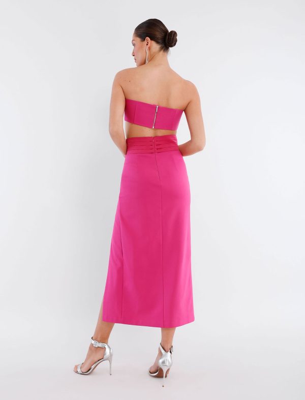 BCBG BROOKS SLIT SKIRT - PINK GLO - Image 3