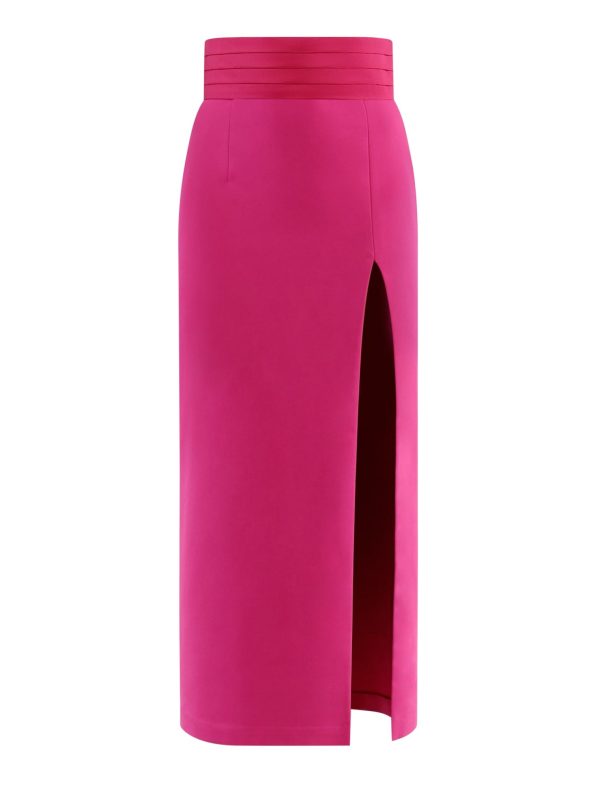 BCBG BROOKS SLIT SKIRT - PINK GLO - Image 4