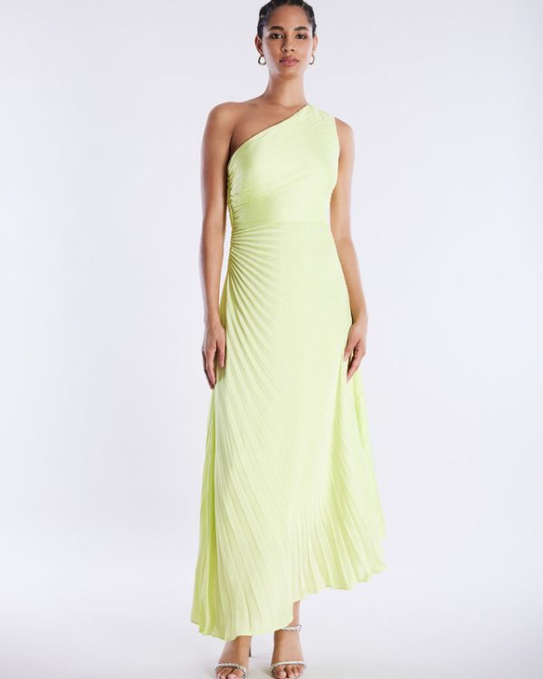 Bcbg Acacia One Shoulder Satin Gown