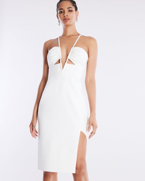 Bcbg DRESS Aida Plunging Halter Midi Dress - Image 2