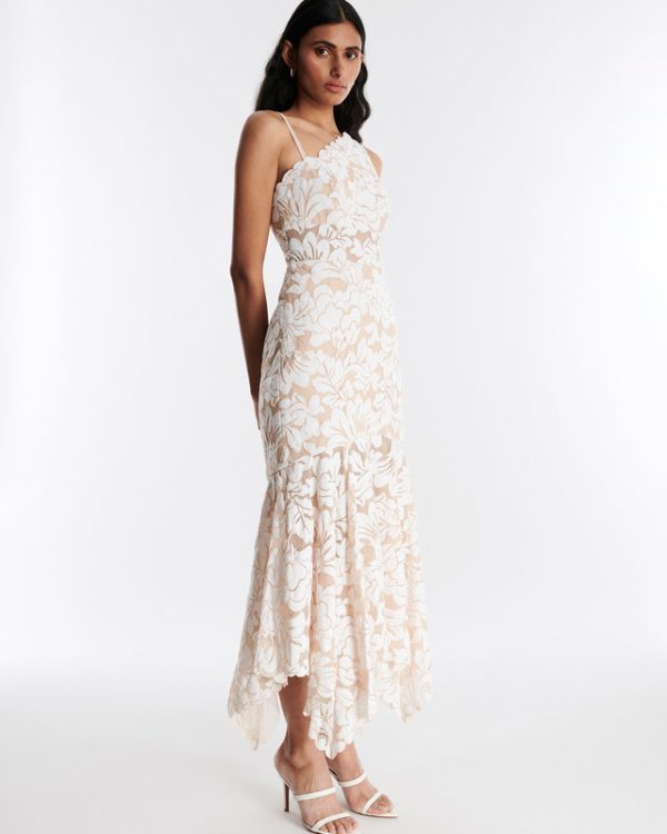 Bcbg Gown Alabama One Shoulder Lace Ruffle Gown - Image 3