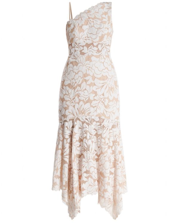 Bcbg Gown Alabama One Shoulder Lace Ruffle Gown - Image 8