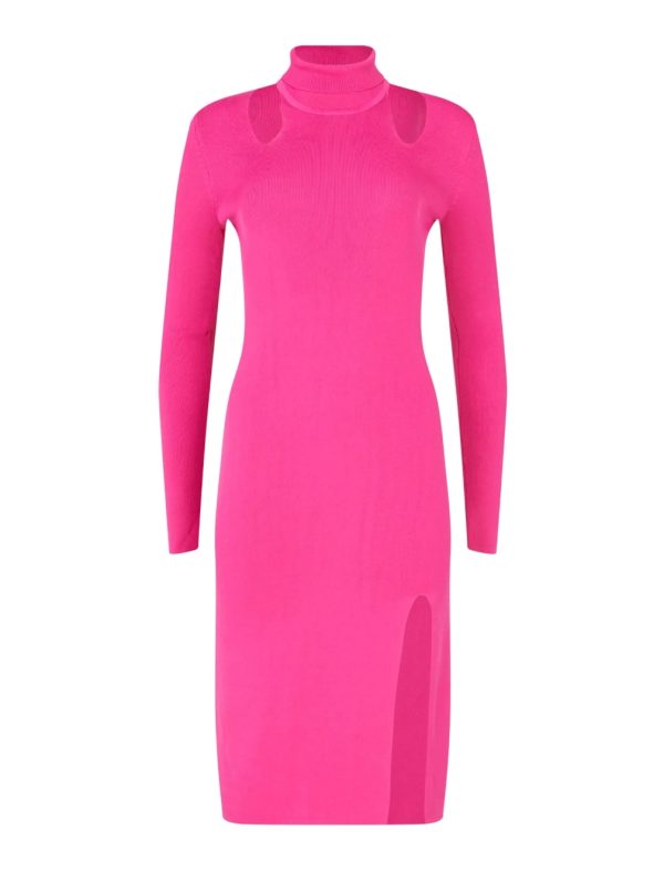 BCBG DRESSA GNESIA TURTLENECK DRESS - PEACOCK PINK - Image 5