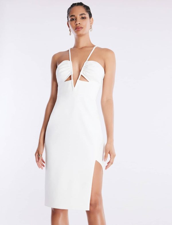 Bcbg Aida Plunging Halter Midi Dress - Image 2