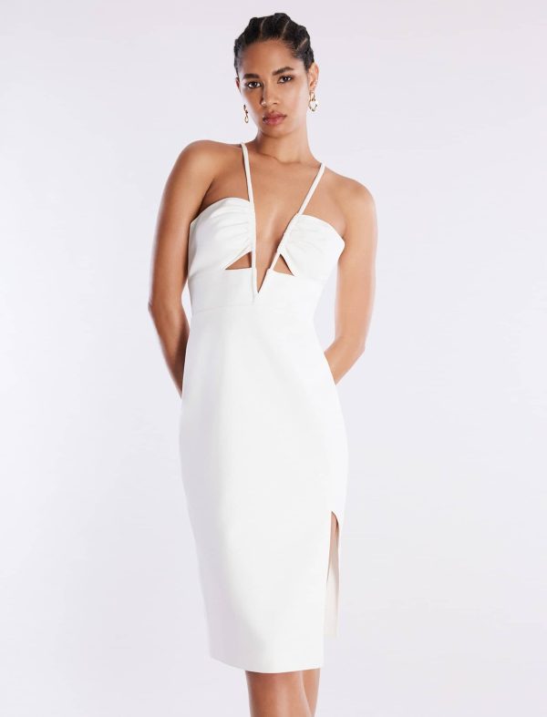 Bcbg Aida Plunging Halter Midi Dress - Image 5