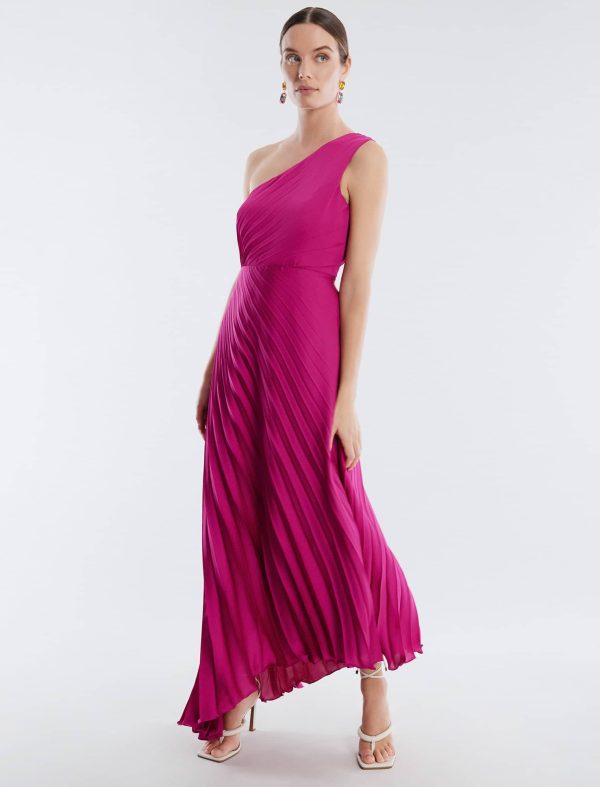 Bcbg Gown Acacia One Shoulder Satin