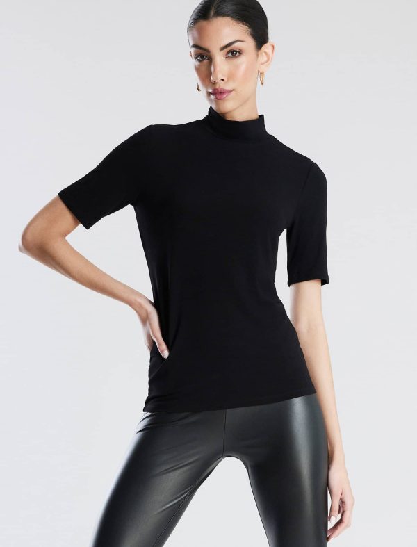 Bcbg Mock Neck Short Sleeve Top - Image 5