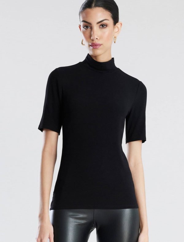 Bcbg Mock Neck Short Sleeve Top - Image 6