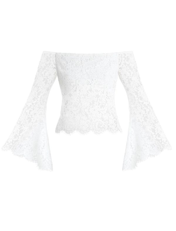 Bcbg Off-The-Shoulder Bell Sleeve Lace Top - Image 8